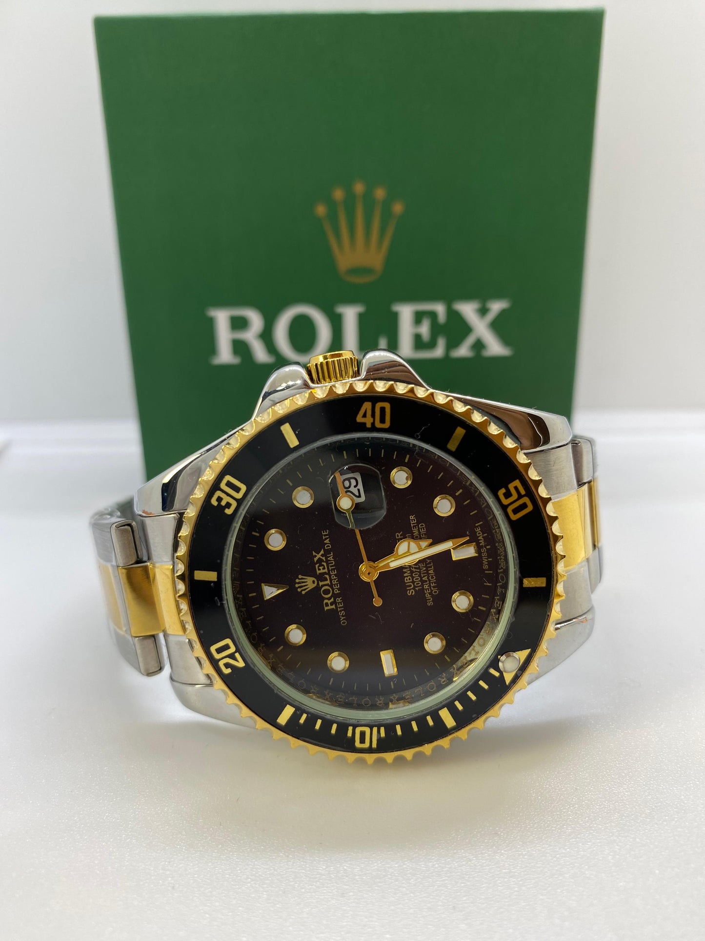 Rolex Submariner Two Tone Black Bezel