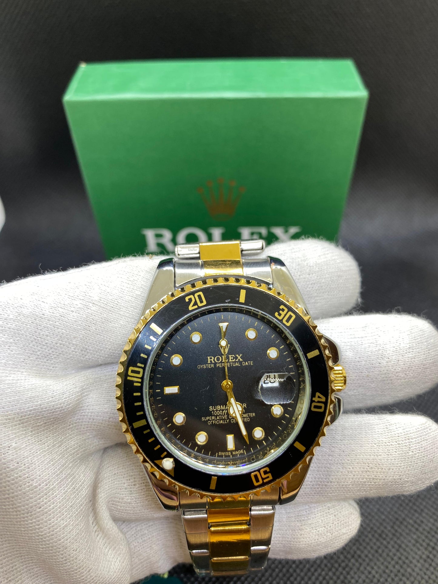 Rolex Submariner Two Tone Black Bezel