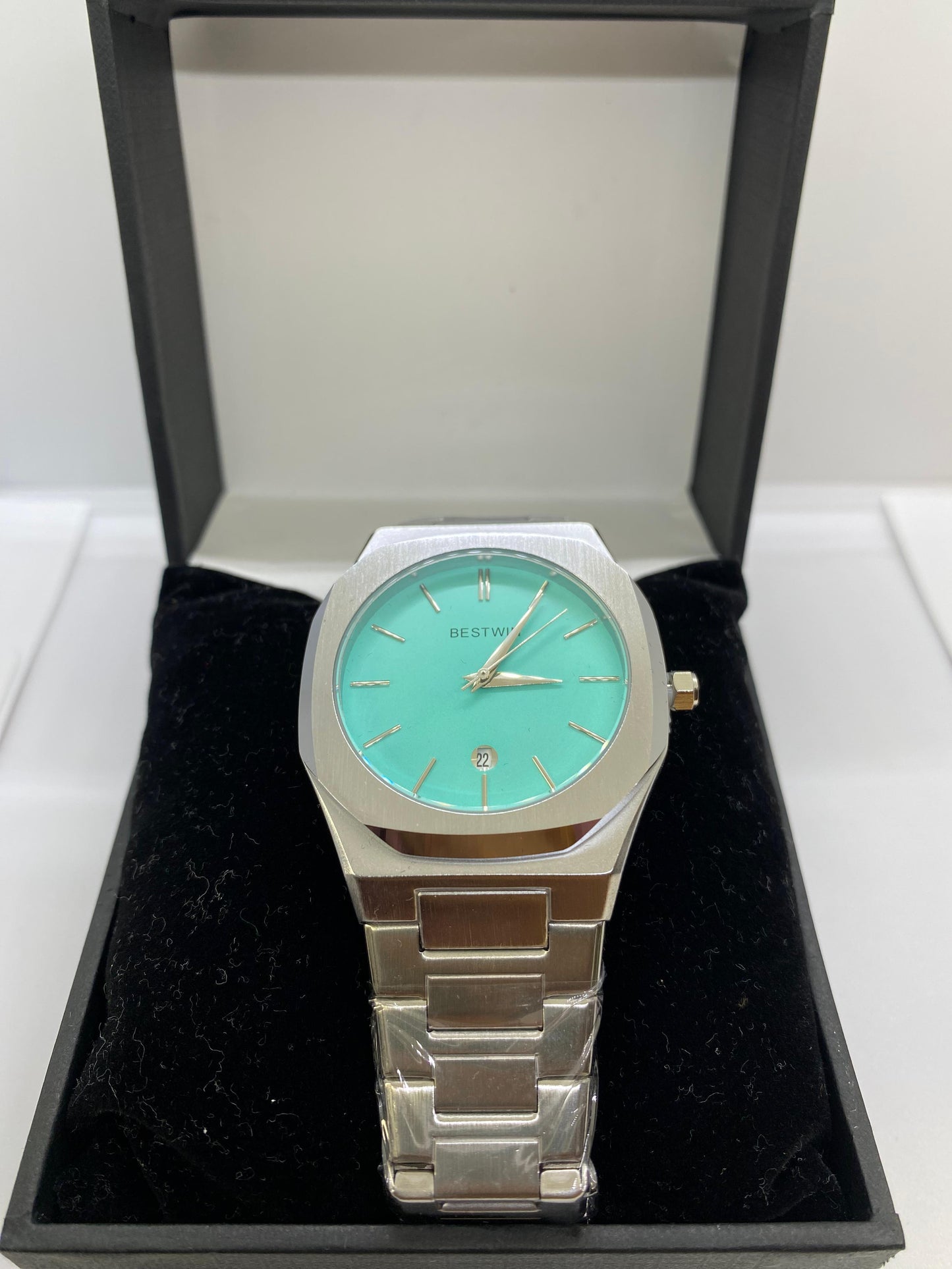 Bestwin Luxe Turquoise Dial Silver With Date