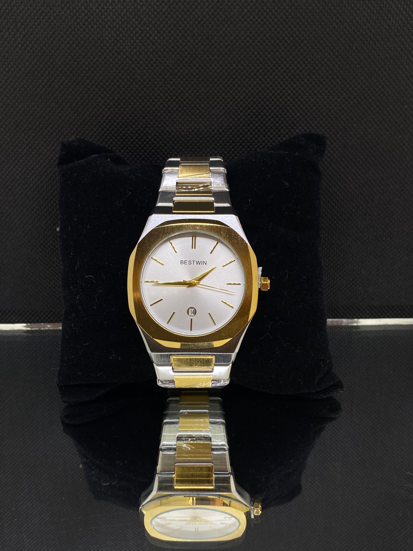 Bestwin Silver & Gold White Dial Date
