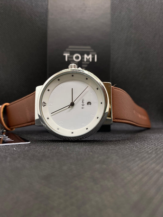 Tomi Brown straps With White Dial