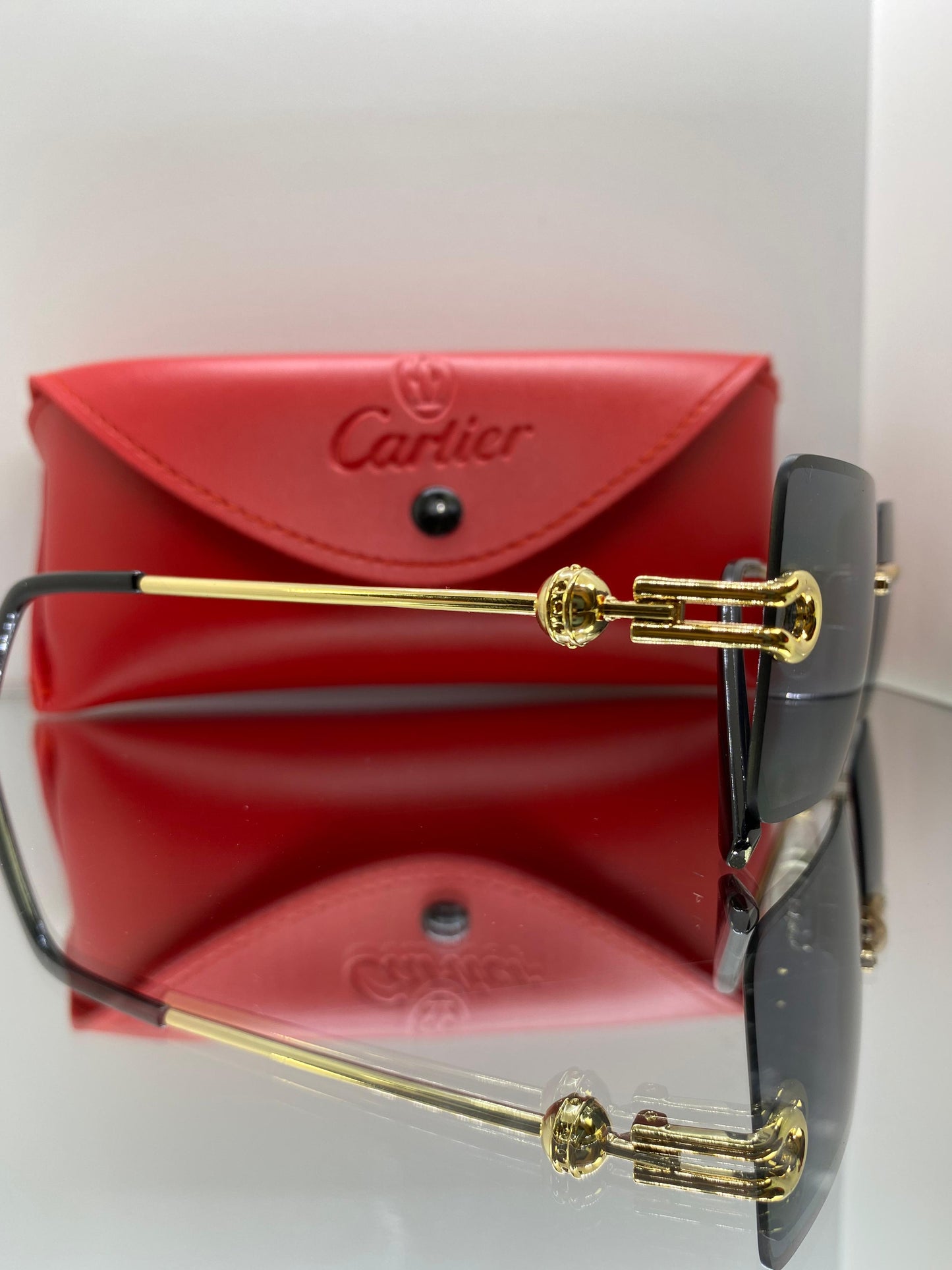 Cartier Golden Crown Loop With Black Lenses