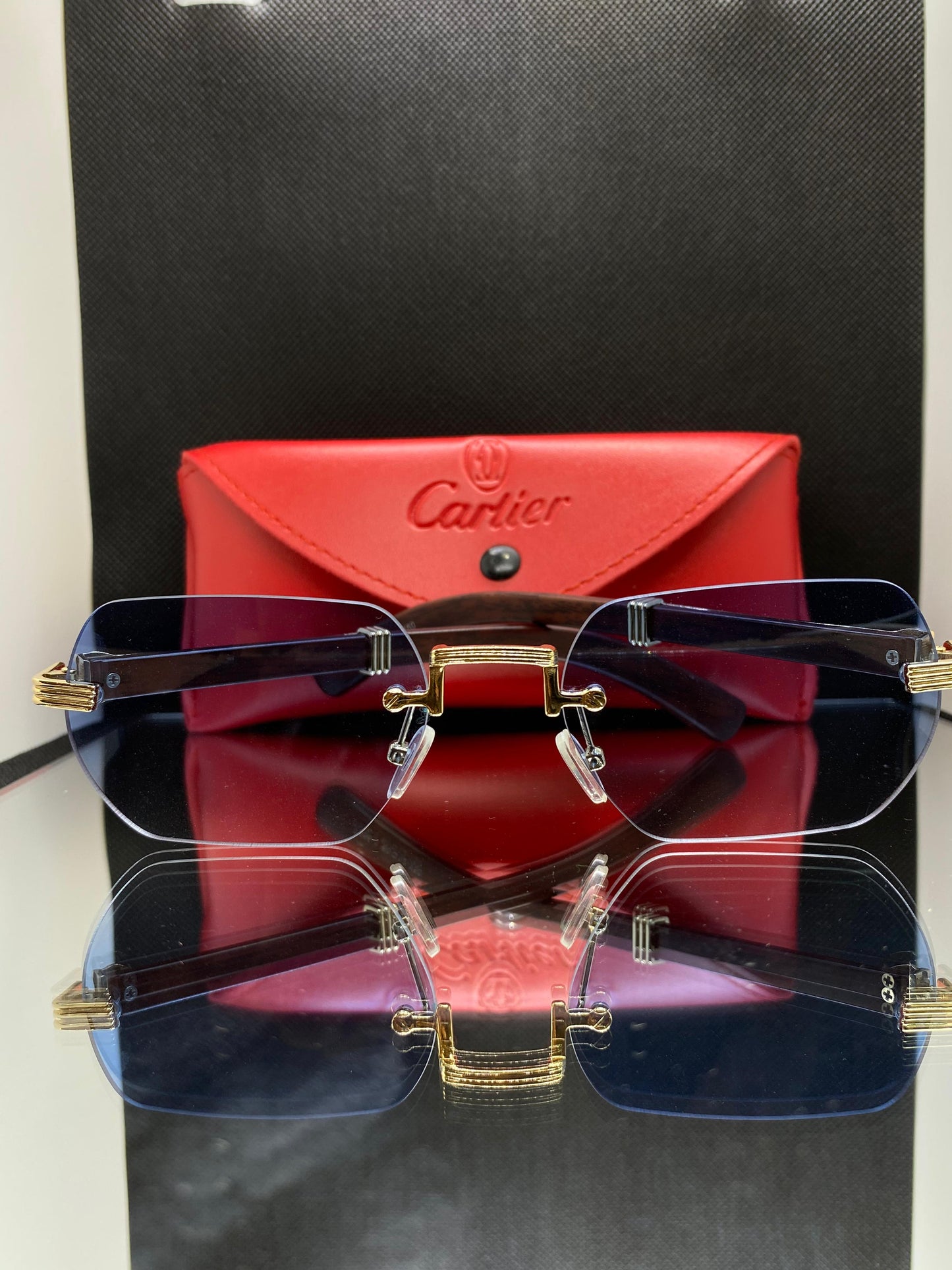Cartier Triple Gold Rounds with Cool Gray Lenses