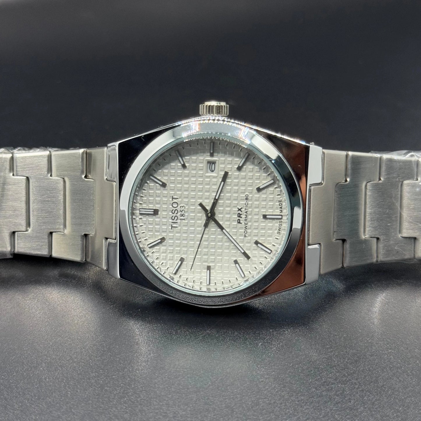 Tissot PRX White Dial & Silver Chain