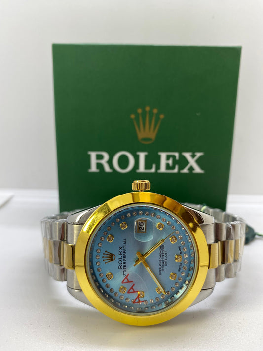 Rolex Oyster Perpetual TruTone Turquoise Date & Dial