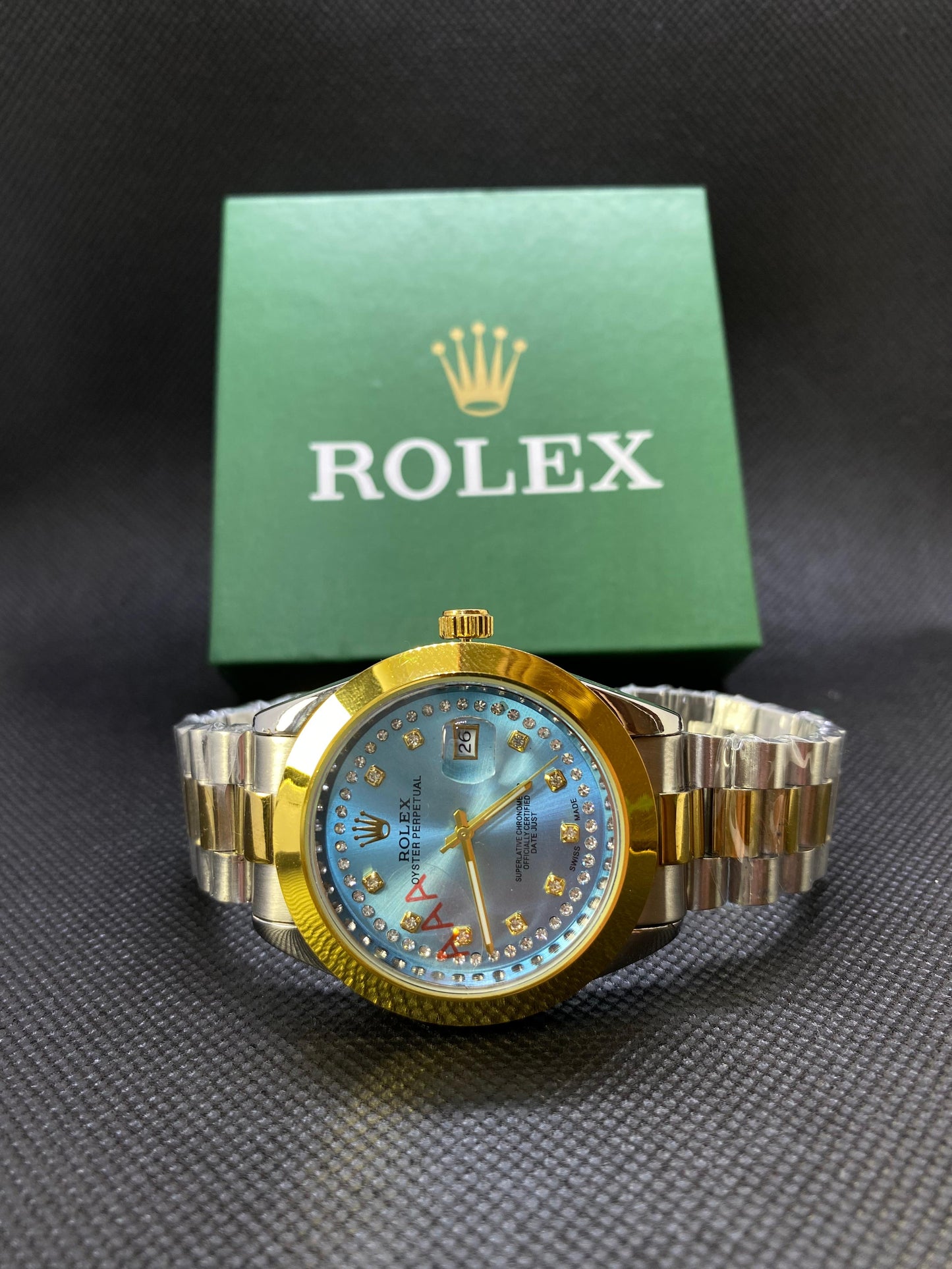 Rolex Oyster Perpetual TruTone Turquoise Date & Dial