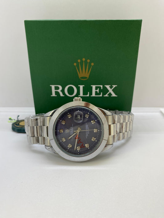Rolex Oyster Perpetual Silver Blue Date