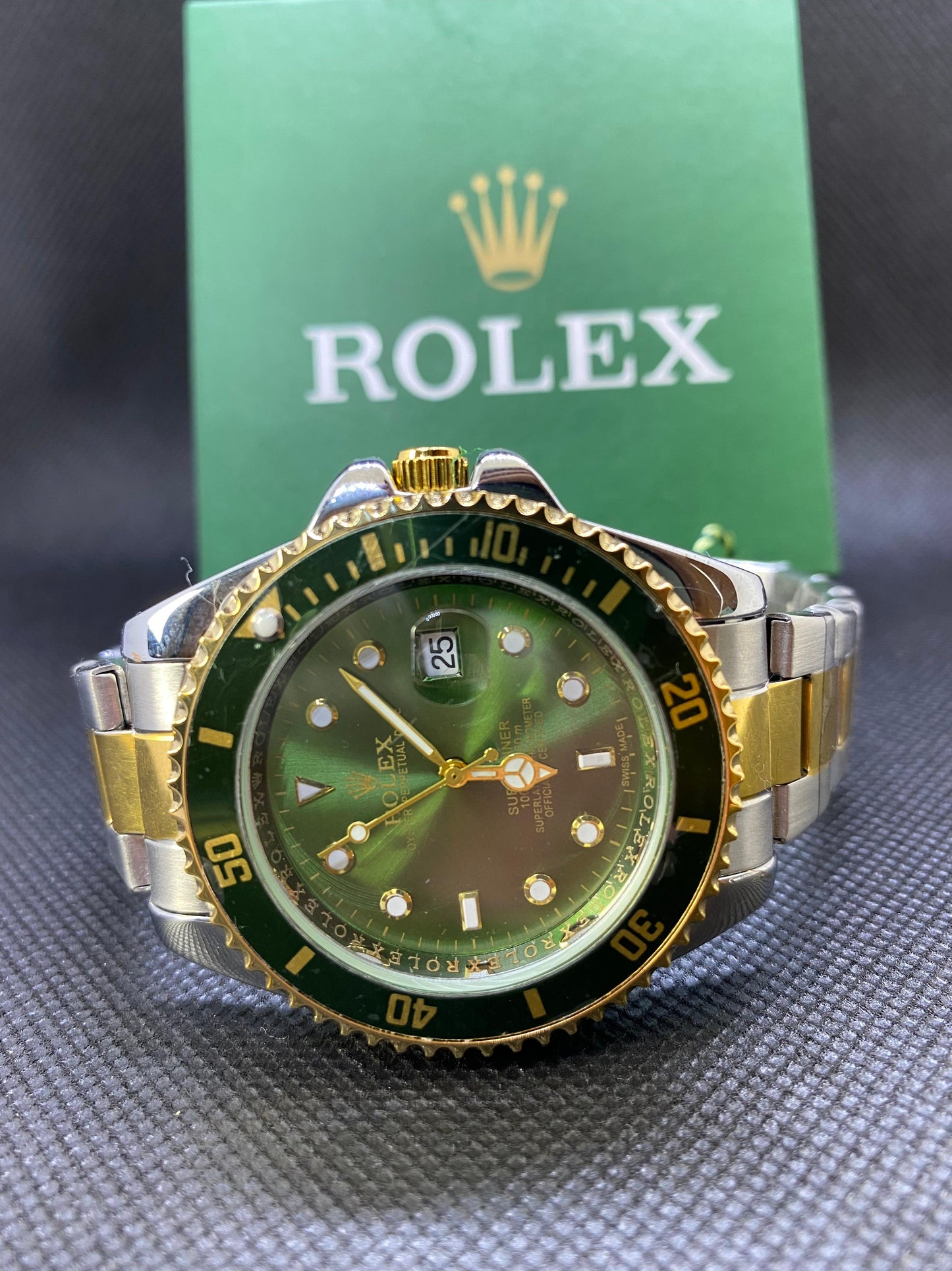 Rolex Submariner Two Tone Green Bezel