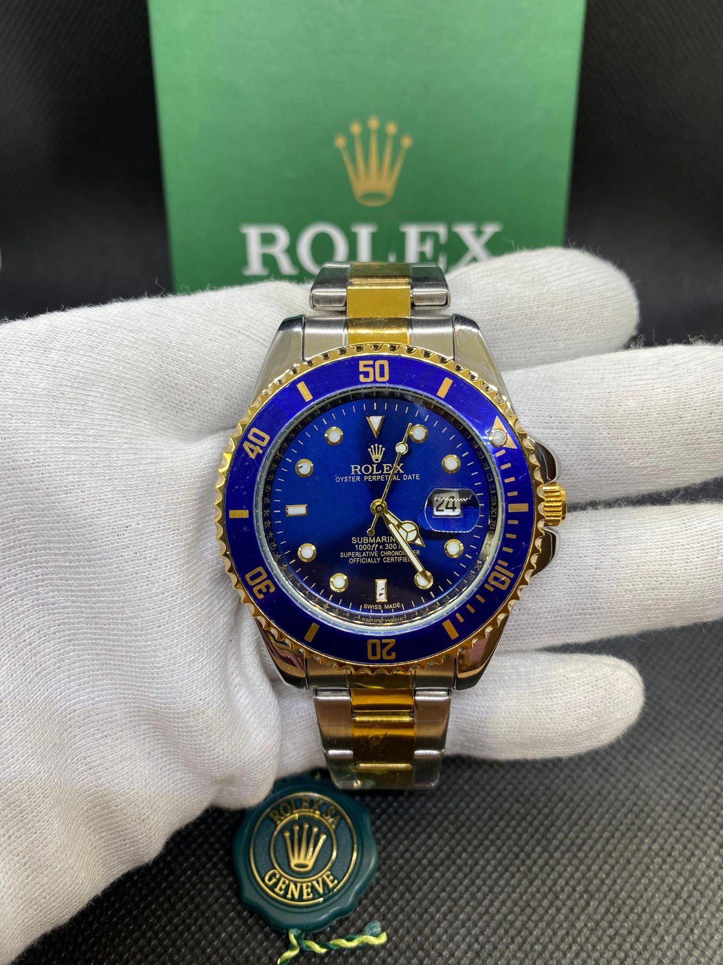 Rolex Submariner Two Tone Blue Bezel