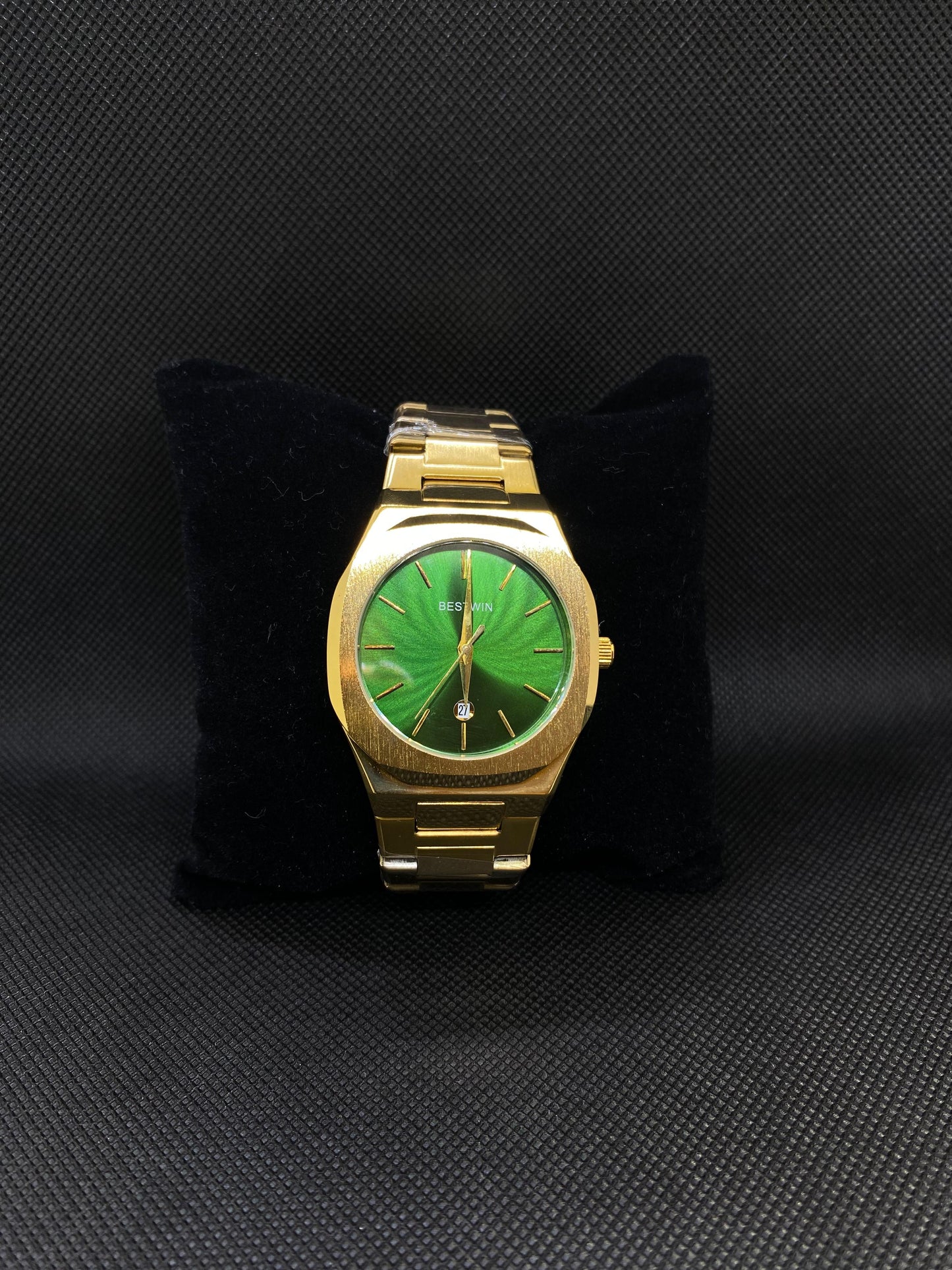 Bestwin Gold with Green Dial & date