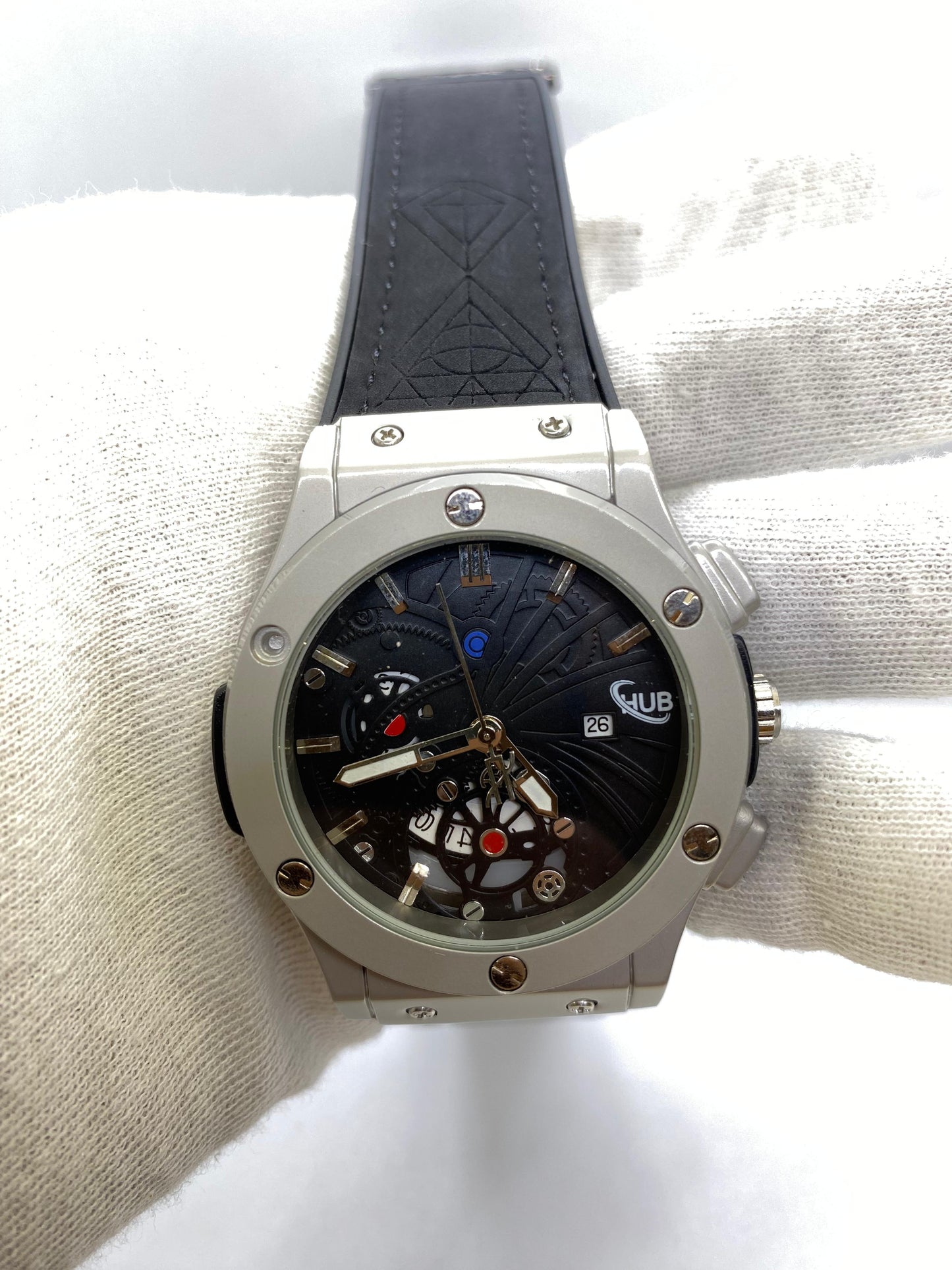 Hublot Hub Chronometer Black Dial Straps with Date