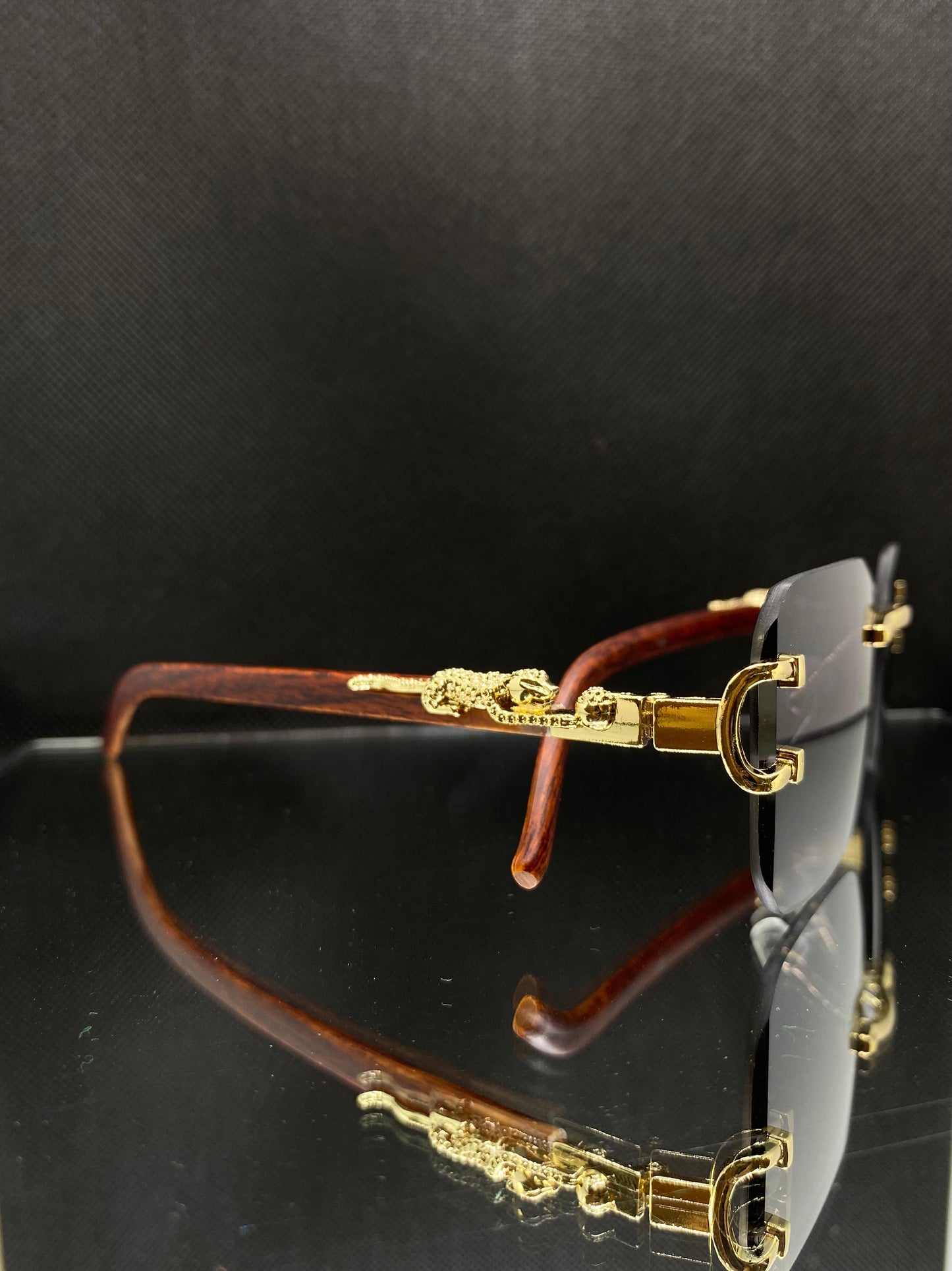 Cartier Golden Crown Loop with Black Lenses