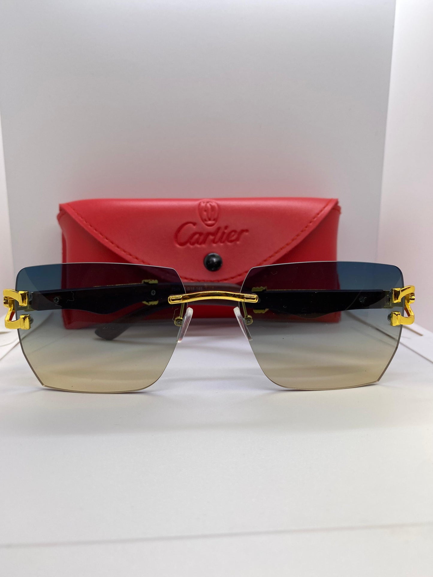 Cartier Brown wood Lime Royal Shades
