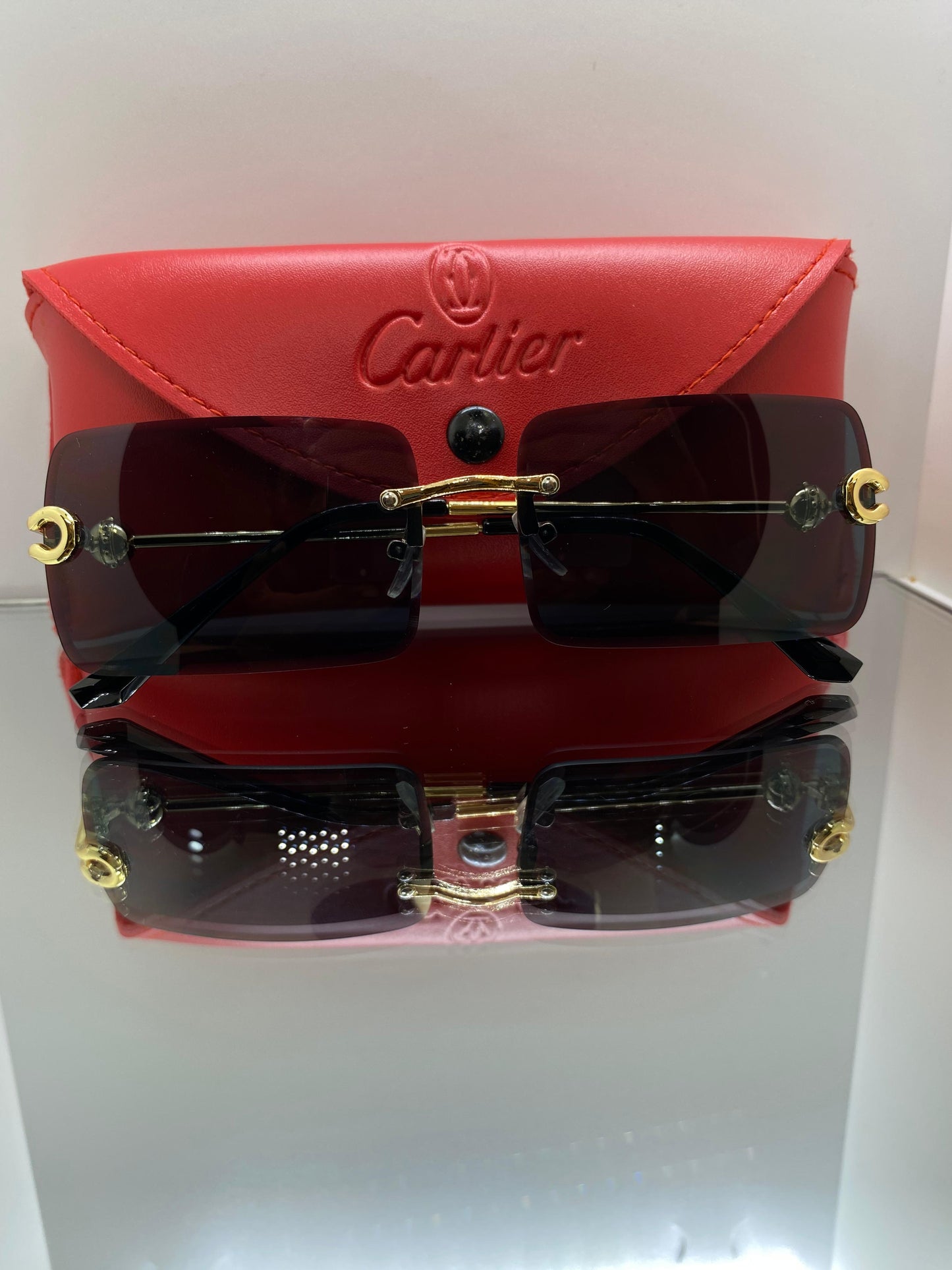 Cartier Golden Crown Loop With Black Lenses