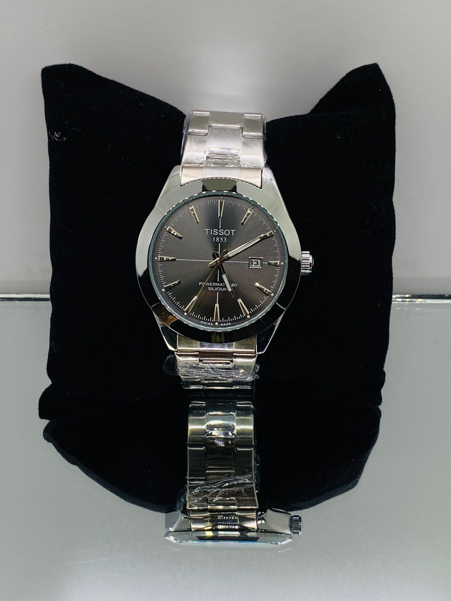 Tissot Silver with Dark Gray dial  & Elite Secure Crown