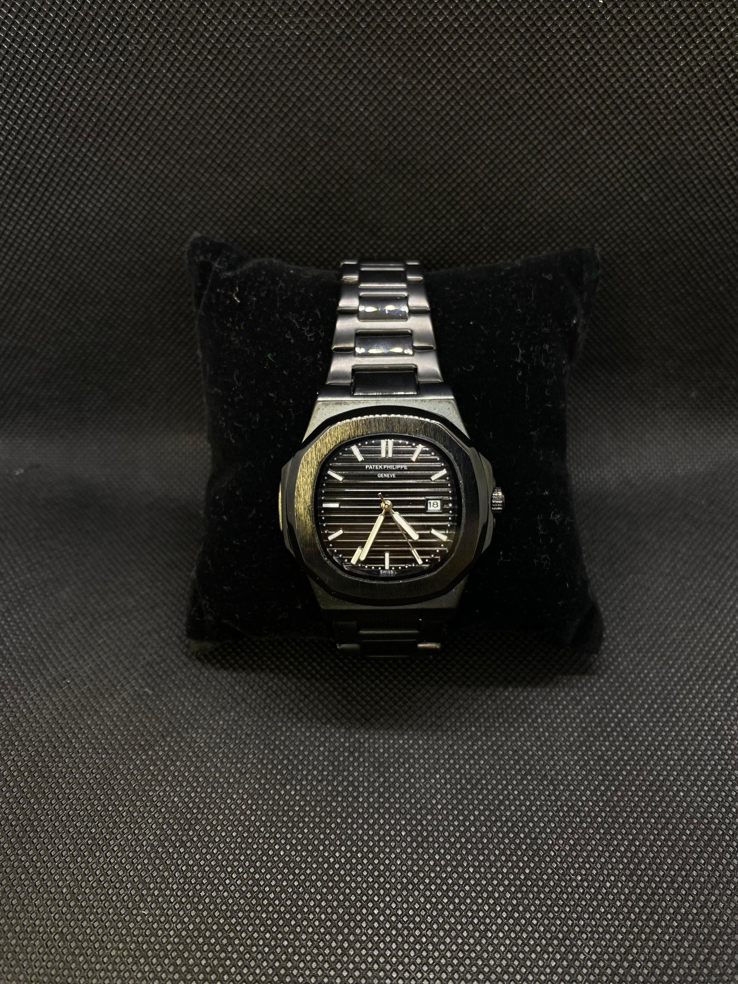 Patek Philippe Geneve Classic Matte Black With White Tone