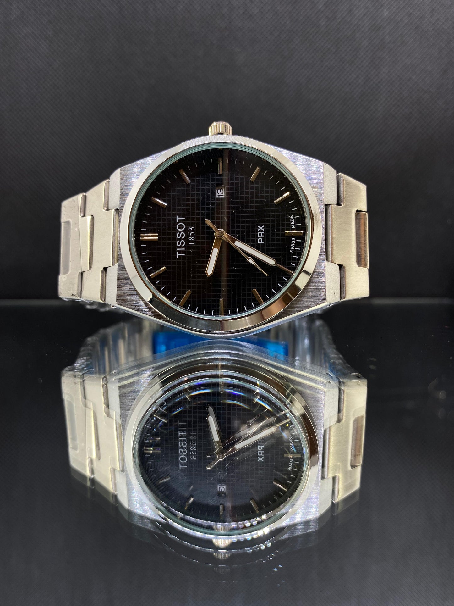 Tissot PRX  Black Dial & Silver Chain