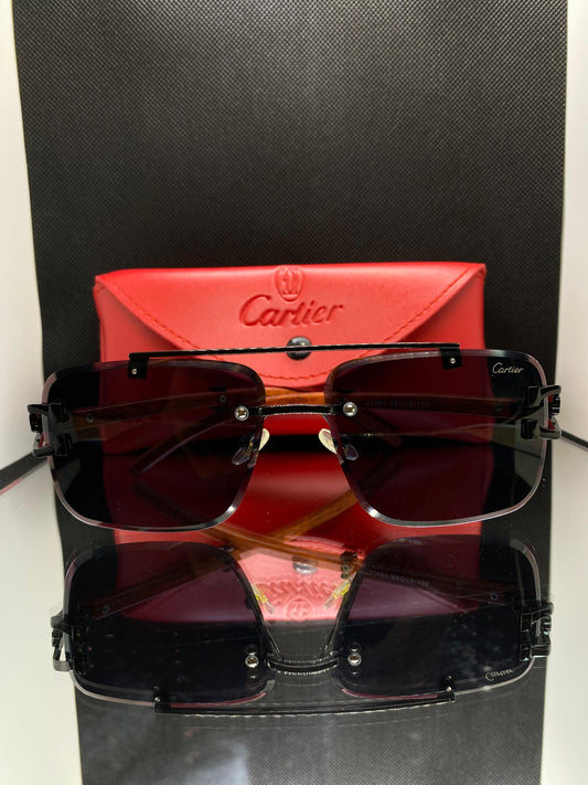 Cartier Royal Vision Black Leopard with Black Lenses