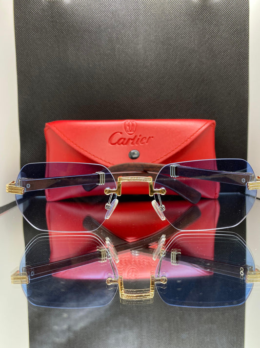 Cartier Triple Round Gold with Black Lenses